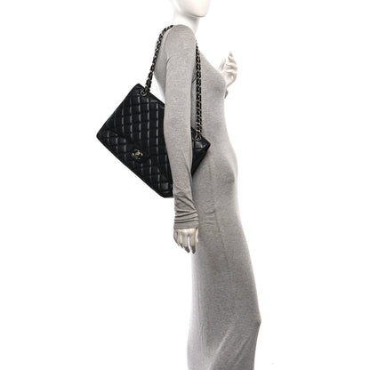 Chanel Lambskin Quilted Maxi Single Flap Black 2 of 10