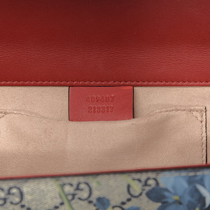 Gucci GG Supreme Monogram Blooms Small Padlock Shoulder Bag Beige Blue Navy Hibiscus Red 7 of 10