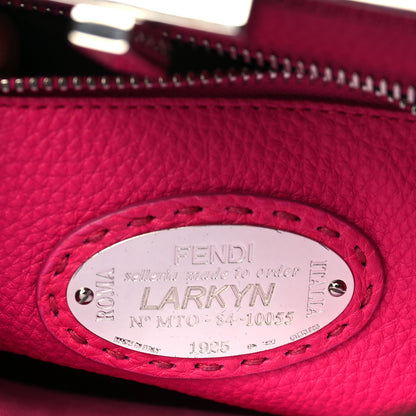 Fendi Cuoio Romano Alcantara Selleria Medium Peekaboo Iconic Satchel Grey Fuchsia 6 of 6
