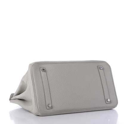 Hermes Taurillon Clemence Birkin 35 Gris Perle 4 of 11