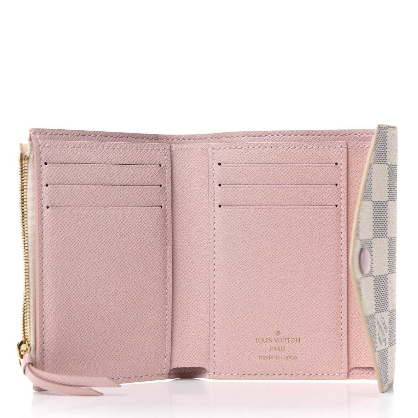 Damier Azur Victorine Wallet Rose Ballerine
