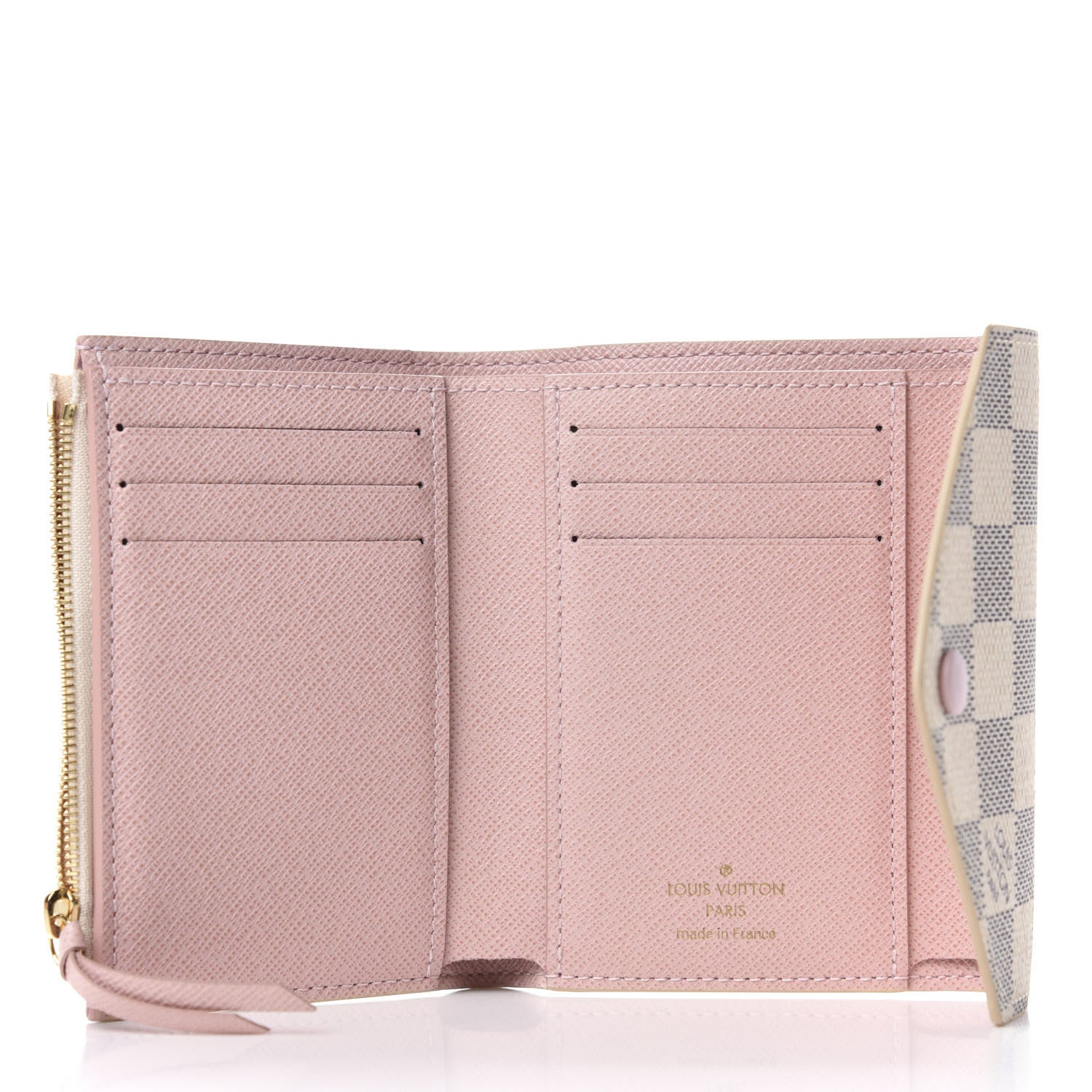Louis Vuitton Damier Azur Victorine Wallet Rose Ballerine 5 of 8