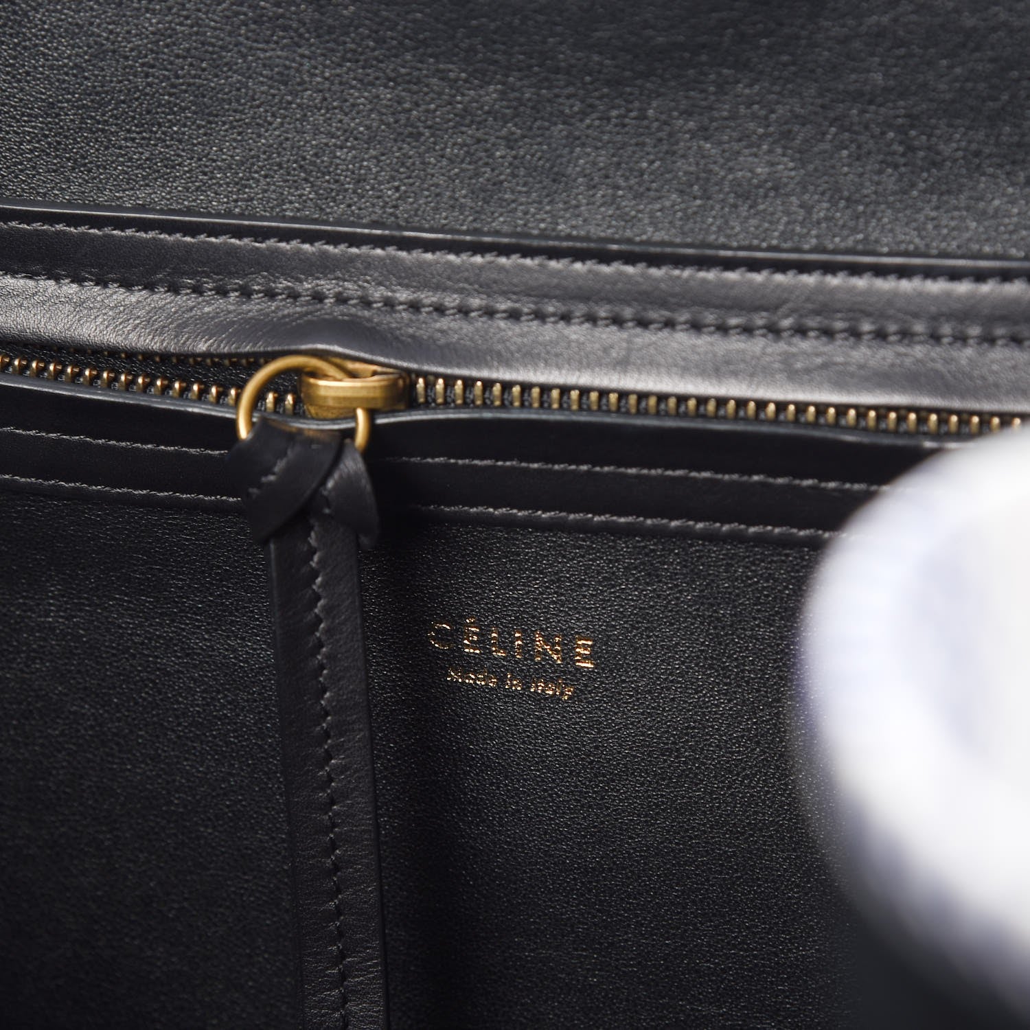 Celine Gingham Woven Medium Phantom Luggage Cobalt 6 of 10