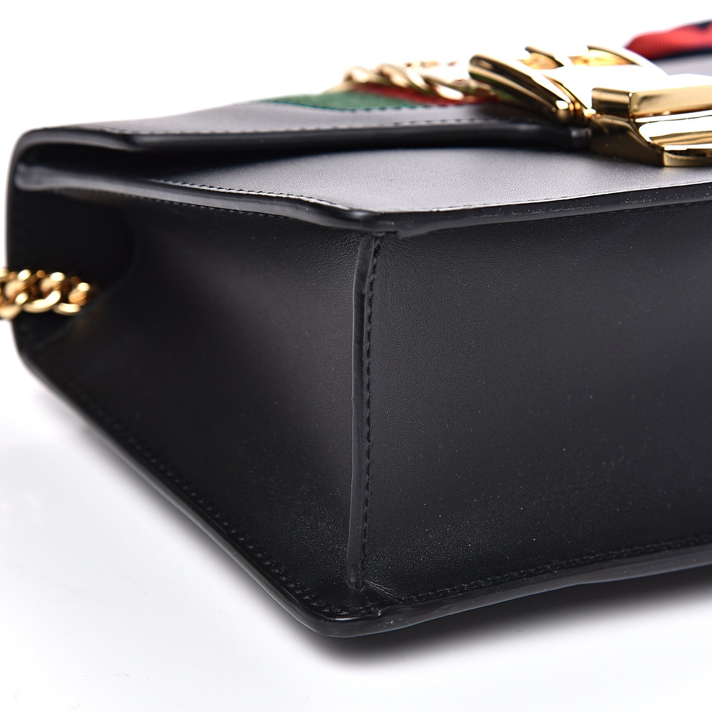 Calfskin Mini Sylvie Chain Shoulder Bag Black