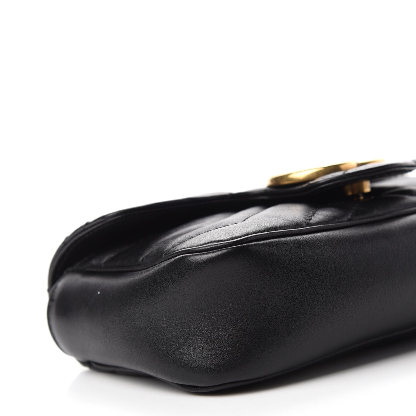 Calfskin Matelasse Super Mini GG Marmont Shoulder Bag Black