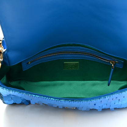 Fendi Sequin Paillettes Shiny Nappa Sex and the City Baguette Blue Blue Royal 5 of 11