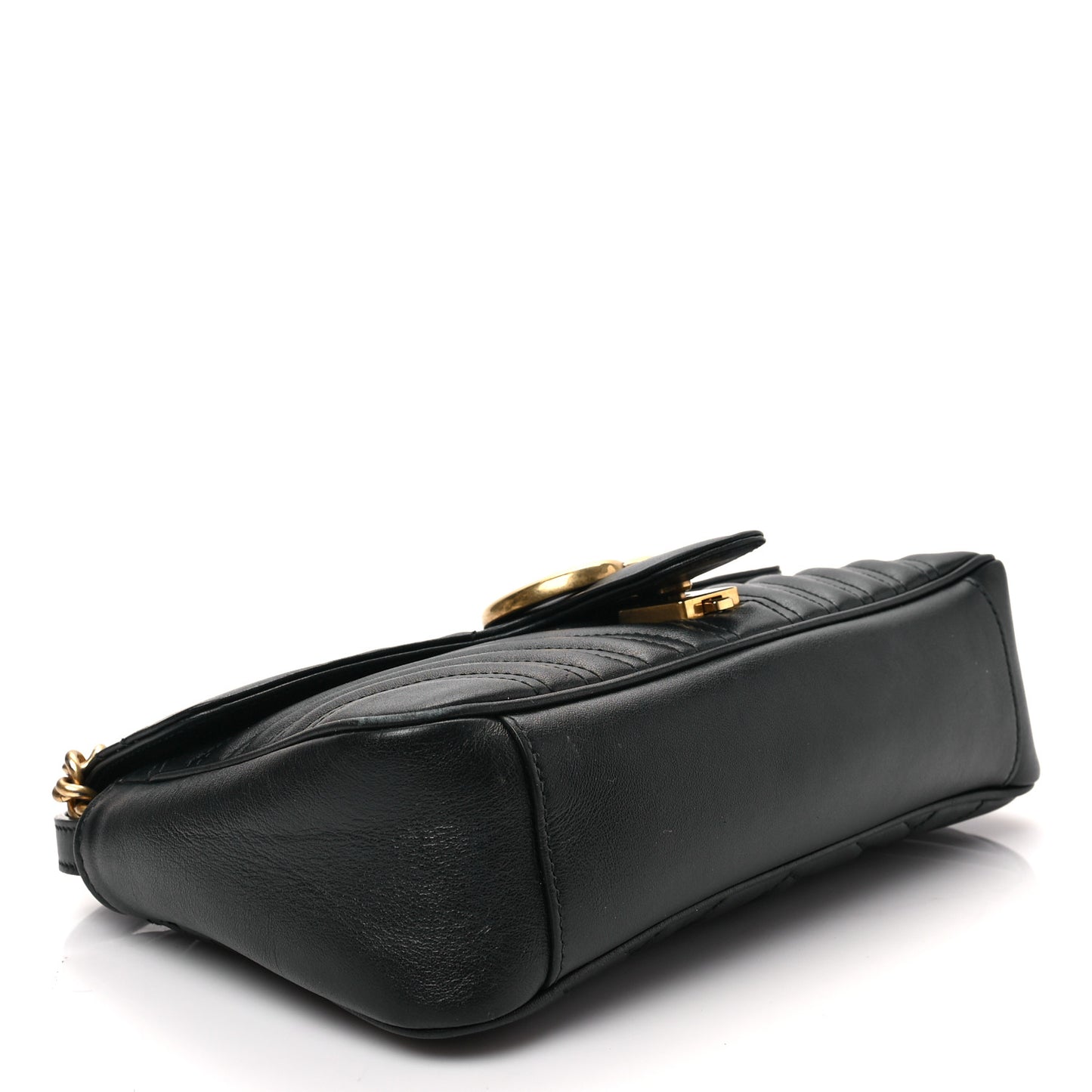 Calfskin Matelasse Small GG Marmont Shoulder Bag Black