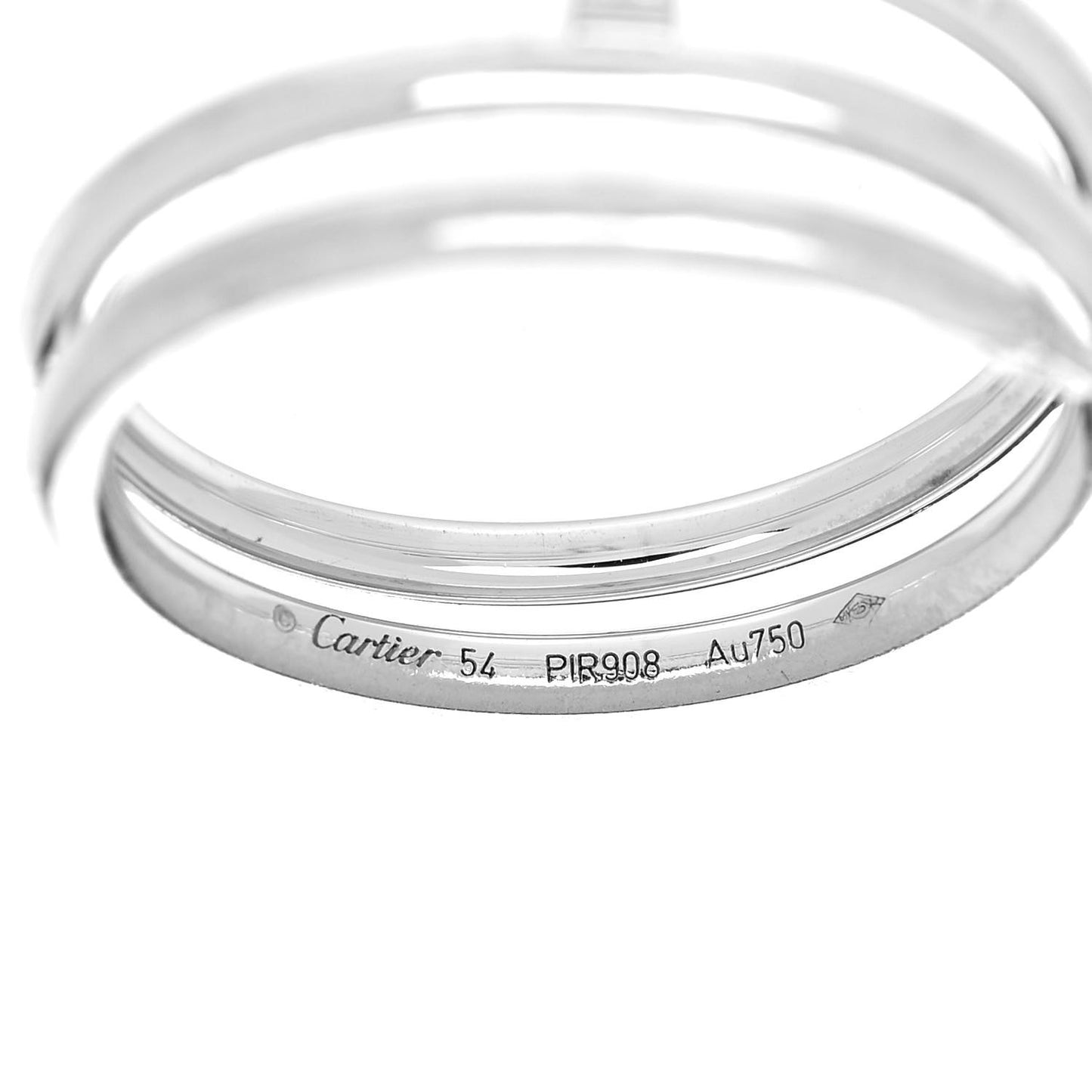 18K White Gold Diamond Double Wrap Juste Un Clou Ring 54 7