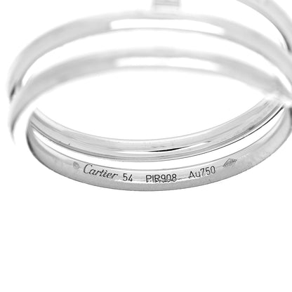 Cartier 18K White Gold Diamond Double Wrap Juste Un Clou Ring 54 7 4 of 5