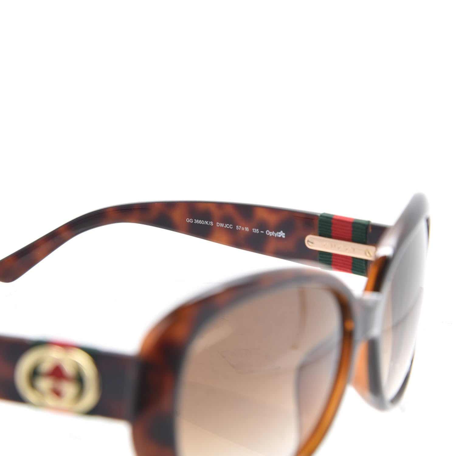 Gucci Acetate Web Oversized Sunglasses GG3660 Tortoise 5 of 8