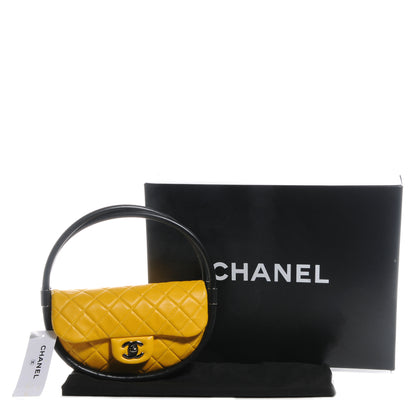 Chanel Quilted Lambskin Small Hula Hoop Flap Yellow 5 of 9