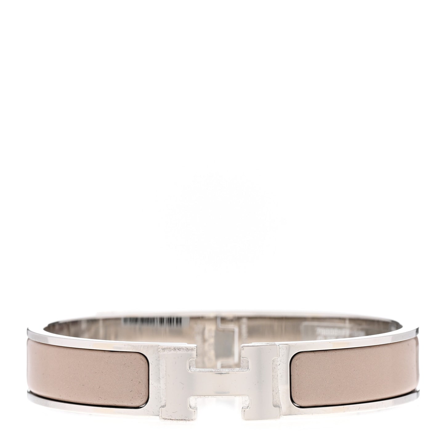 Enamel Narrow Clic Clac H Bracelet PM Marron Glace