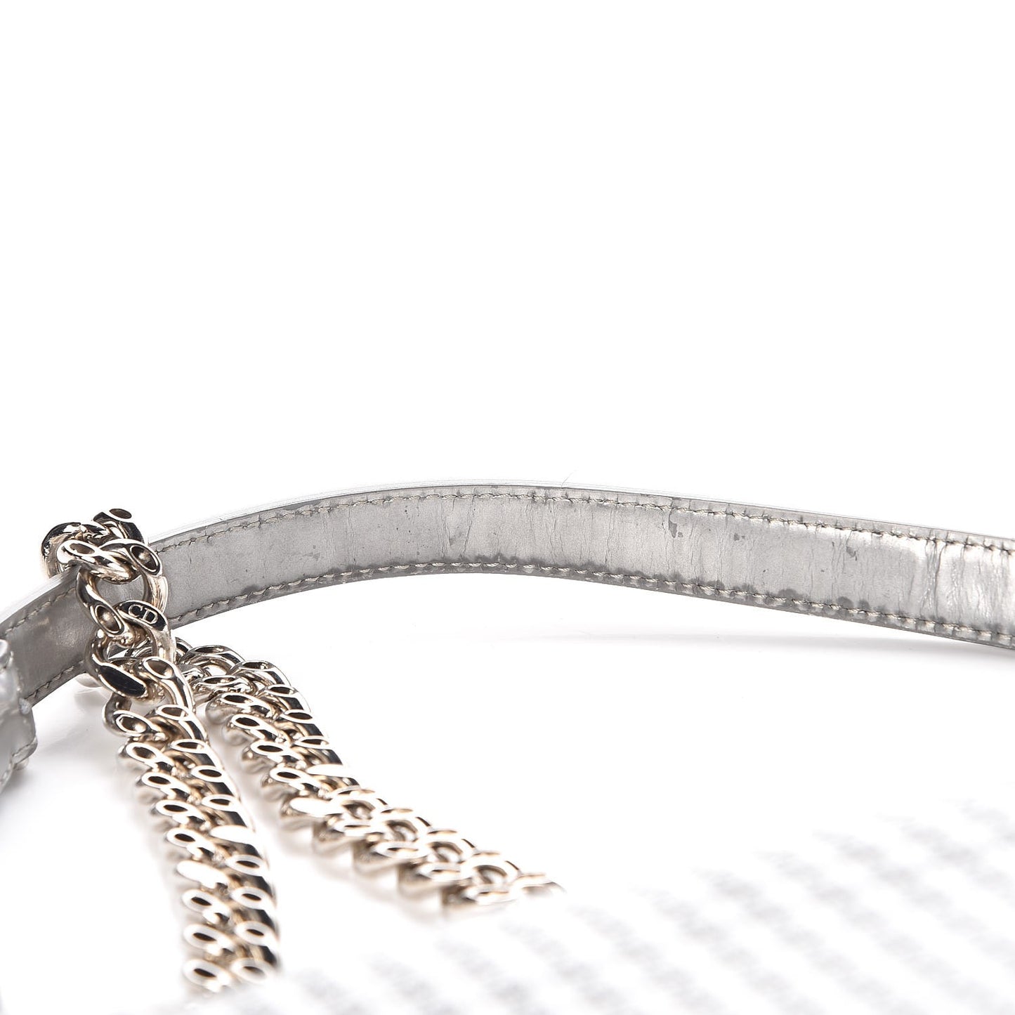 Metallic Patent Micro-Cannage Medium Diorama Flap Bag Silver