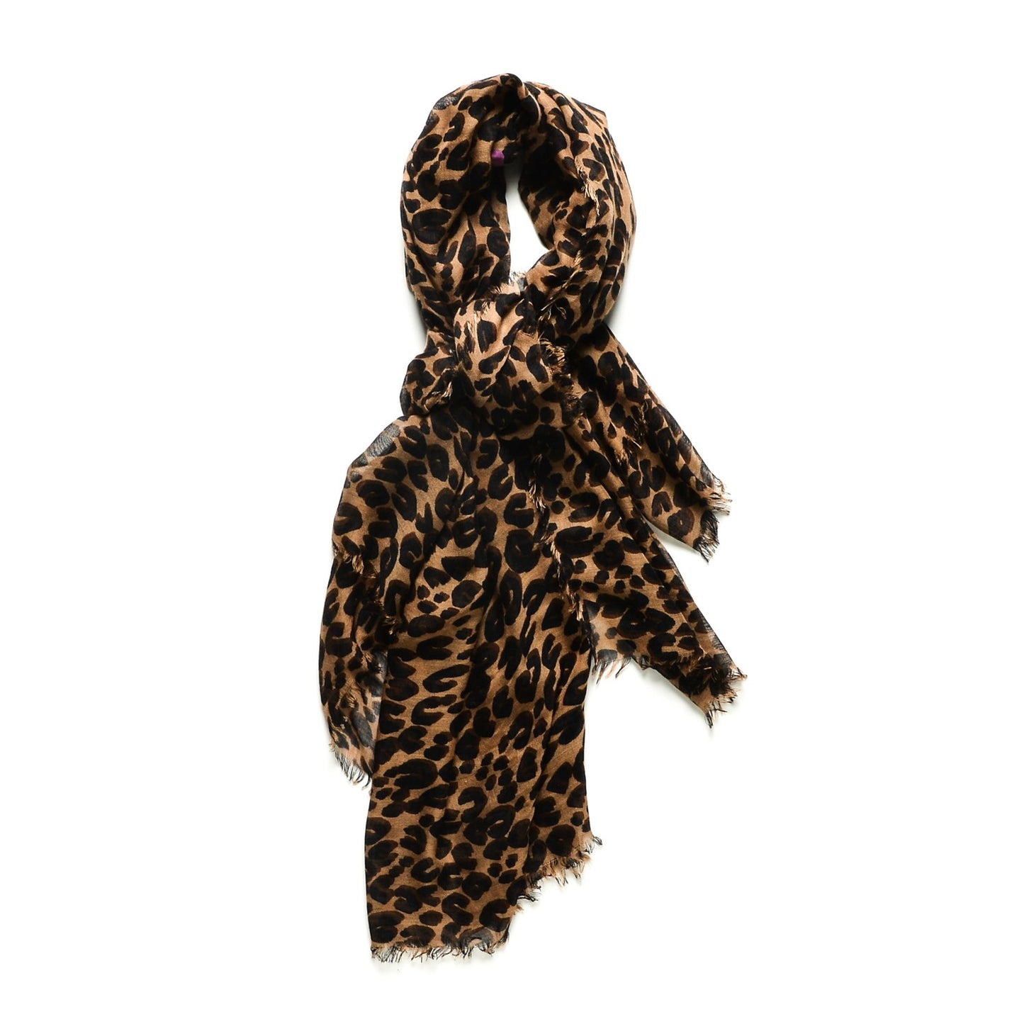 Cashmere Silk Leopard Stole Brown