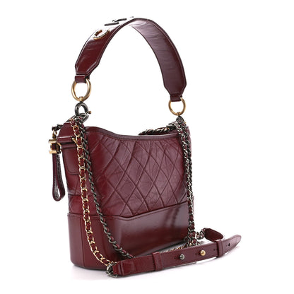 Chanel Aged Smooth Calfskin Quilted Medium Gabrielle Logo Hobo Red 3 of 12