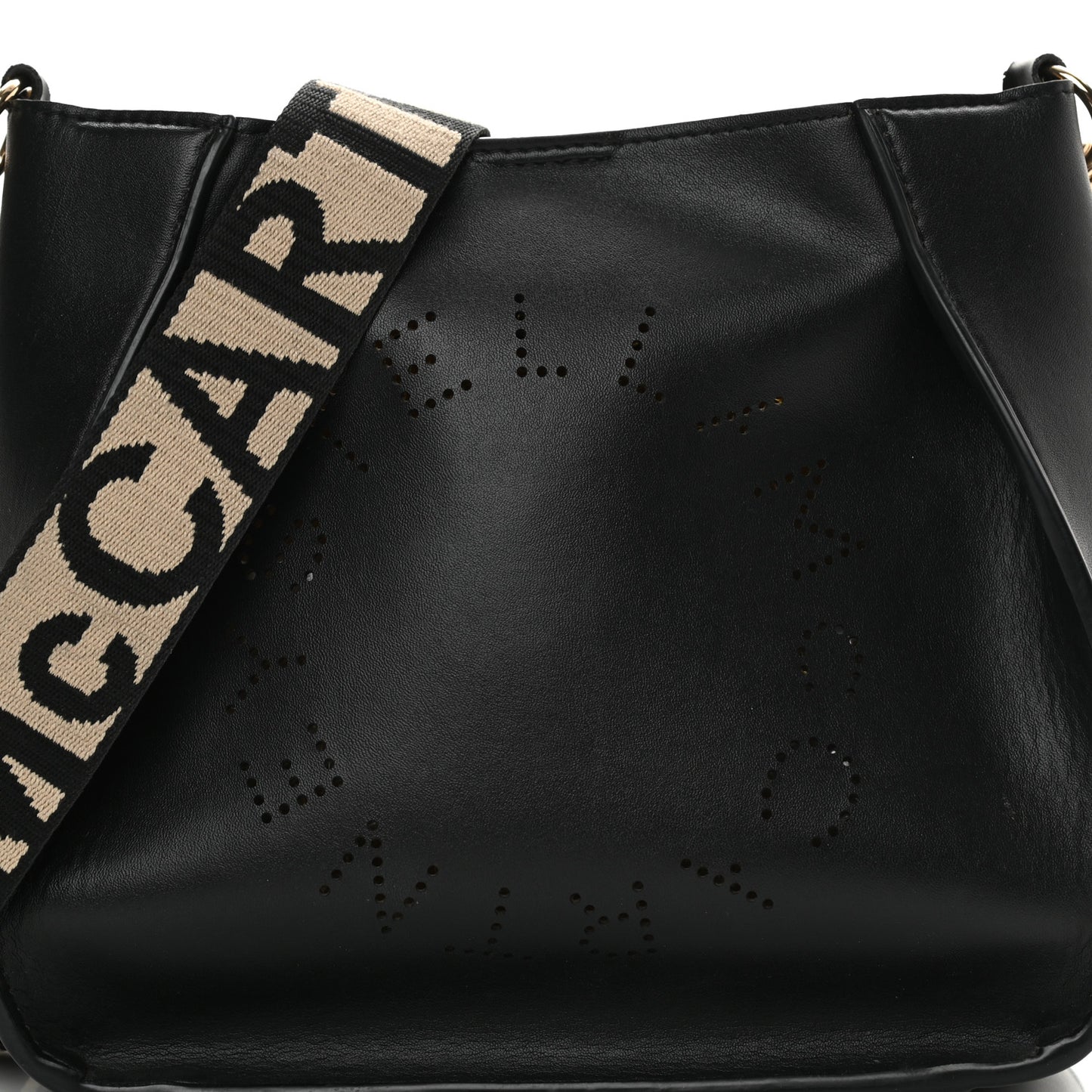 Eco Alter Nappa Perforated Logo Mini Crossbody Black
