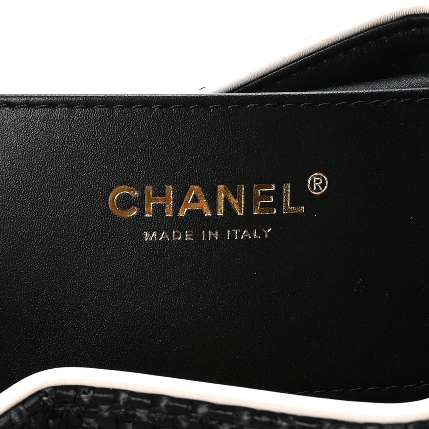 Chanel Braided Raffia Calfskin Small Chanel 25 Handbag Black White 5 of 10