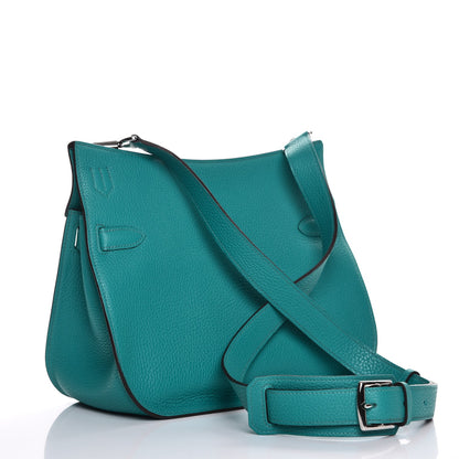 Hermes Taurillon Clemence Jypsiere 28 Bleu Paon 3 of 8
