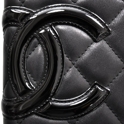 Chanel Calfskin Quilted Cambon Quilted Yen Wallet Black 9 of 9