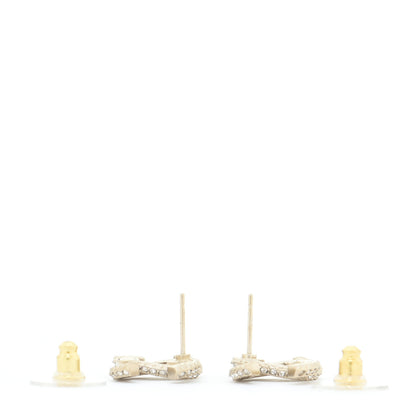 Chanel Crystal Timeless CC Earrings Light Gold 3 of 5