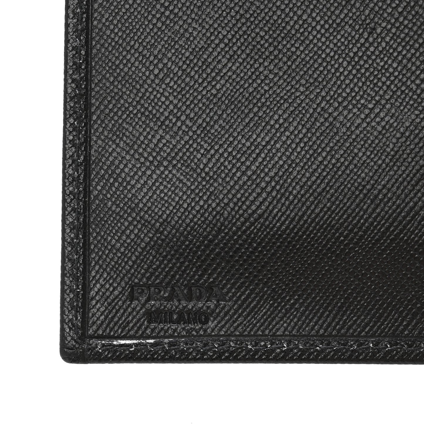 Saffiano Money Clip Bi-Fold Wallet Black