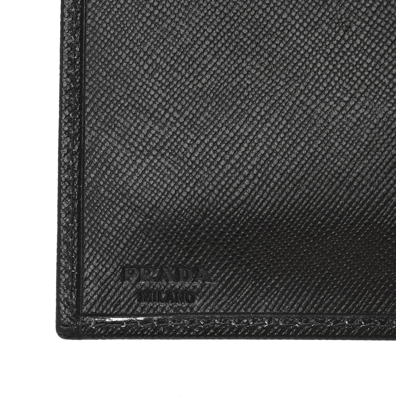 Prada Saffiano Money Clip Bi-Fold Wallet Black 6 of 10
