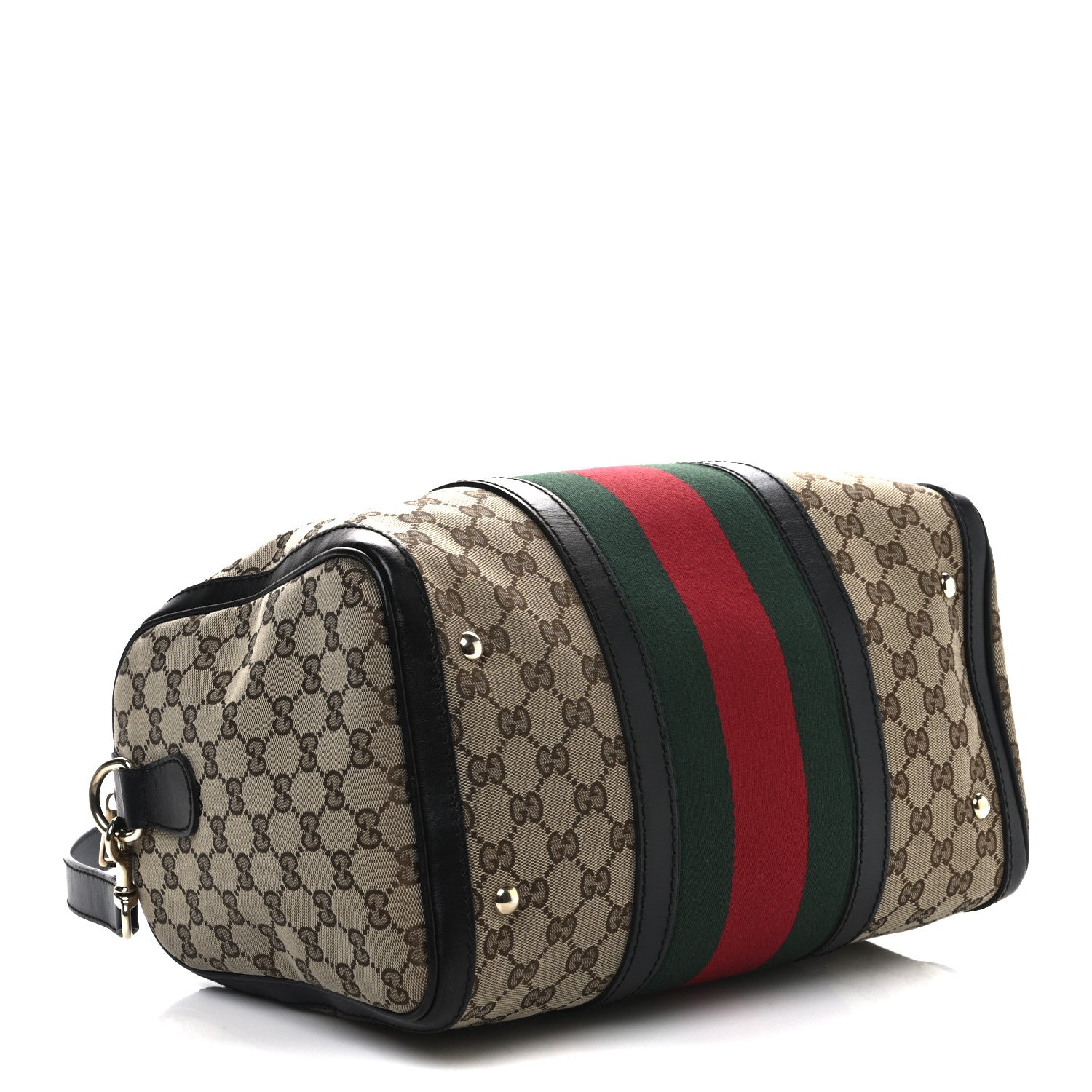 Gucci Monogram Vintage Web Medium Boston Black 4 of 10