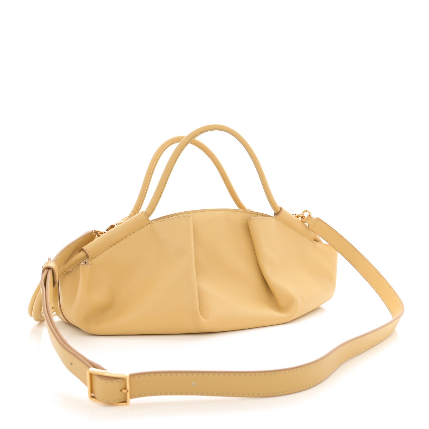 Shiny Nappa Calfskin Small Paseo Bag Dark Butter