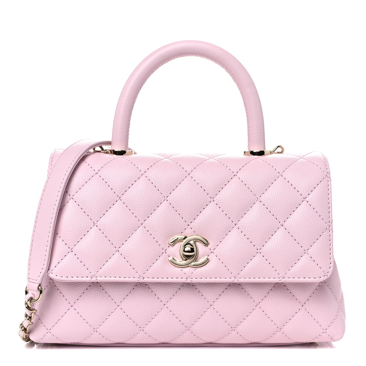 Chanel Caviar Quilted Mini Coco Handle Flap Light Pink 1 of 9