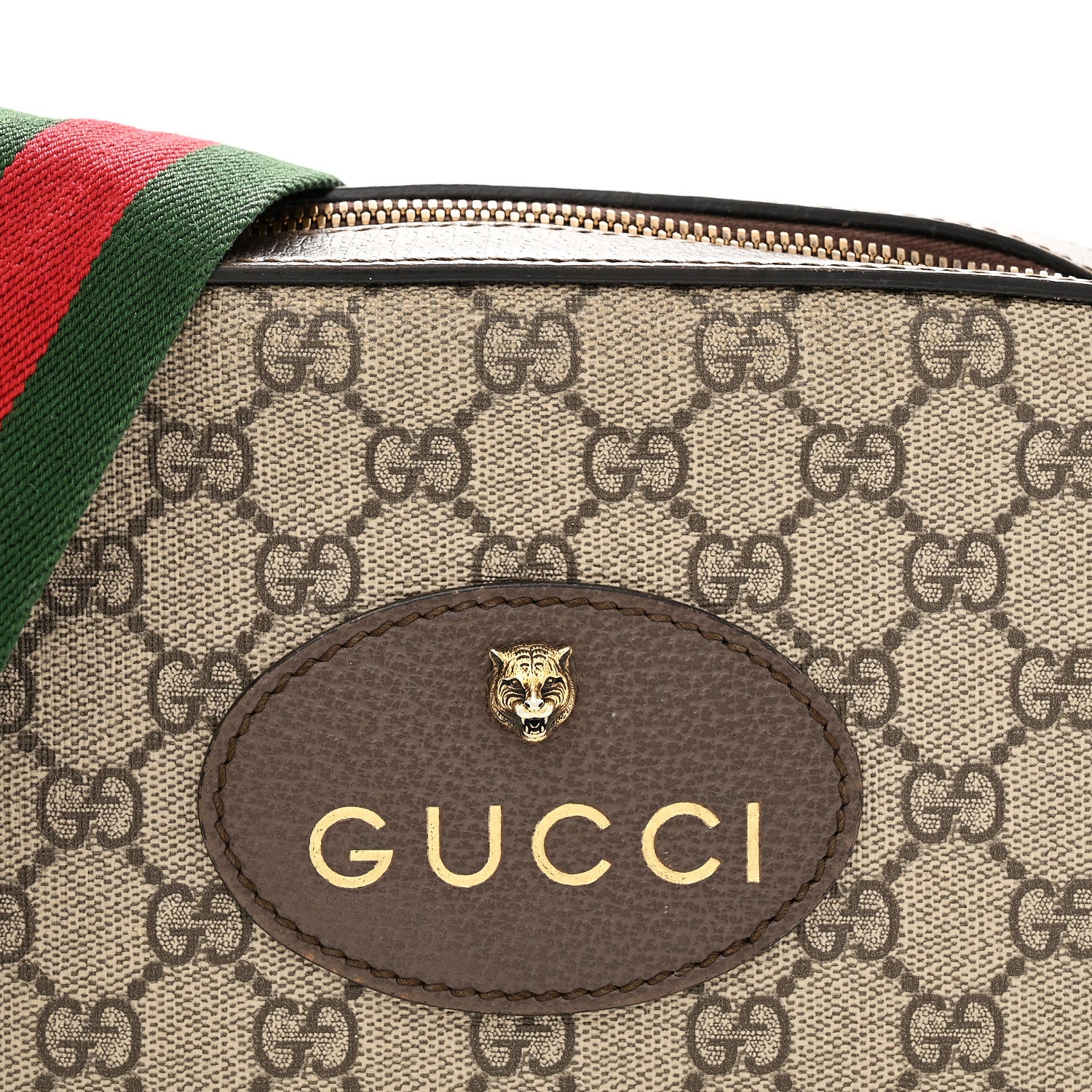 Gucci GG Supreme Monogram Web Neo Vintage Shoulder Bag Beige New Acero Crop 8 of 13