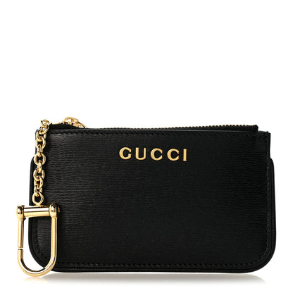 Gucci Calfskin Script Key Case Black 1 of 9