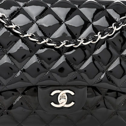 Chanel Patent Quilted Jumbo Double Flap Black 8 of 11