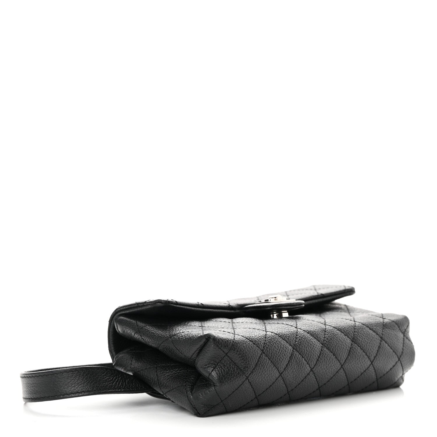 Chanel Grained Calfskin Quilted 2.55 Reissue Flap Belt Bag Clutch Black 4 of 13