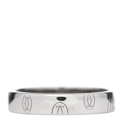 Cartier 18K White Gold 4mm Happy Birthday Band Ring 56 7.5 3 of 4
