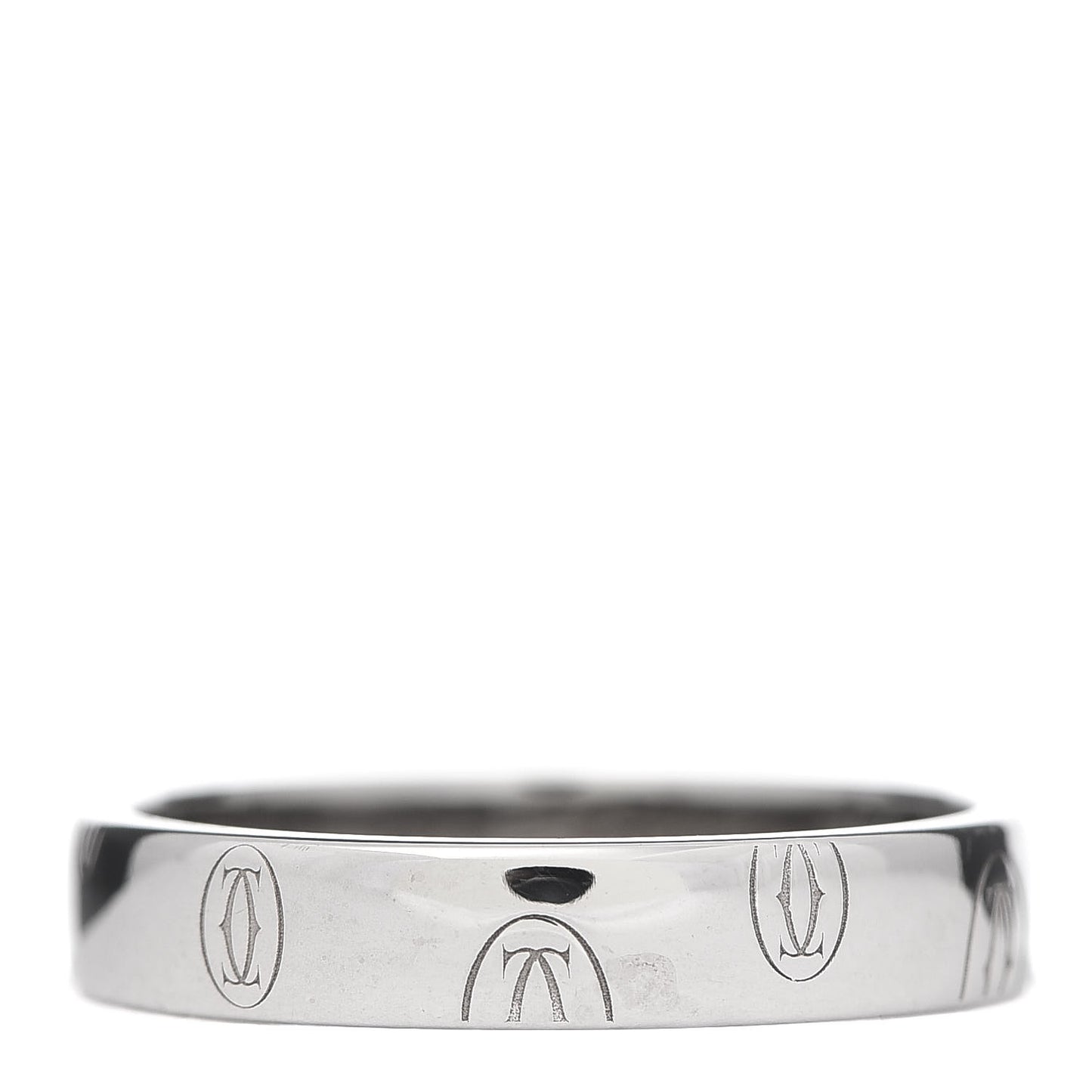 18K White Gold 4mm Happy Birthday Band Ring 56 7.5
