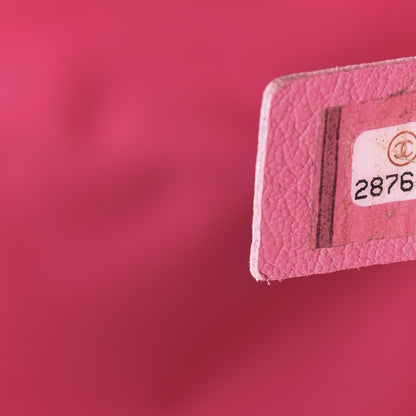 Chanel Straw Raffia Calfskin Striped Large Deauville Tote Dark Beige Fuchsia Navy Blue 7 of 10