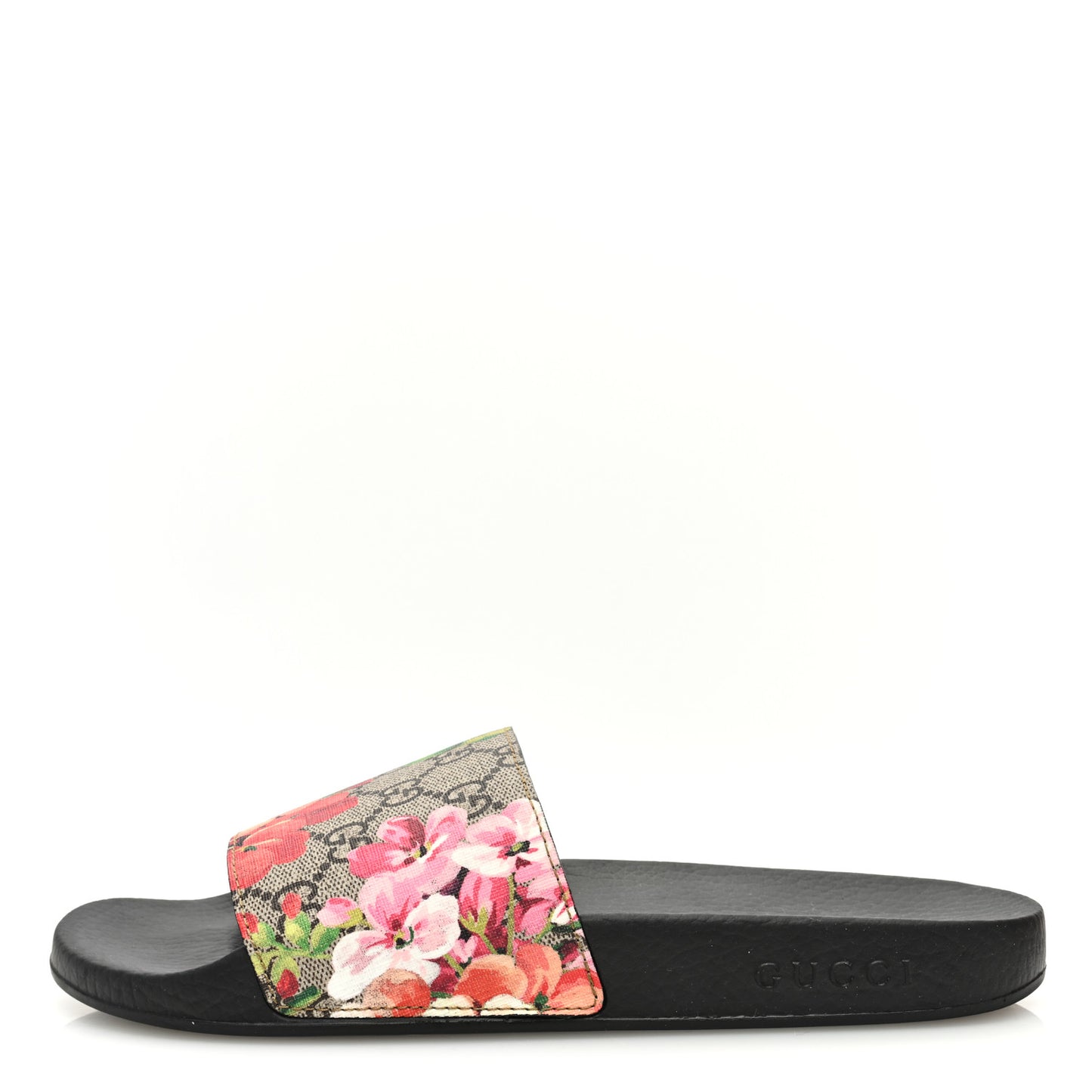 GG Supreme Monogram Blooms Slide Sandals 40 Beige Multicolor