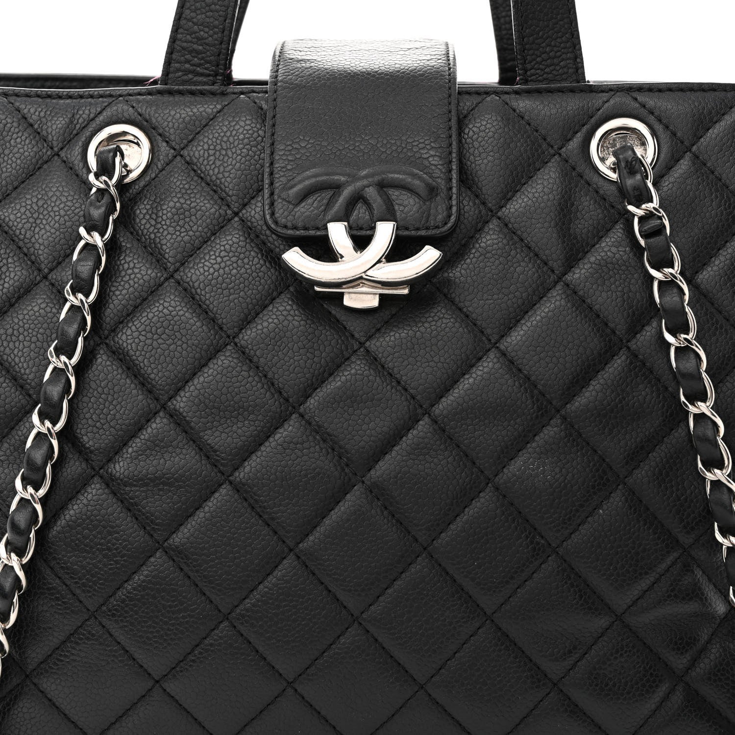 Chanel Caviar Quilted Large CC Box Shopping Tote Black 8 of 24