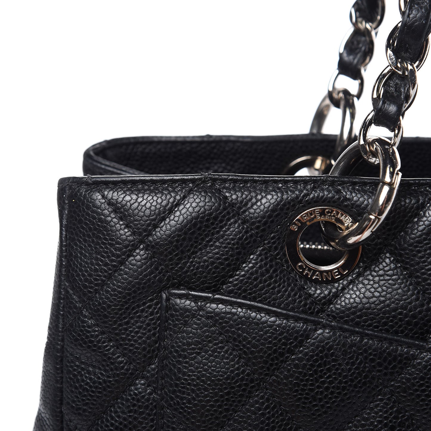Caviar Quilted Grand Shopping Tote GST Black