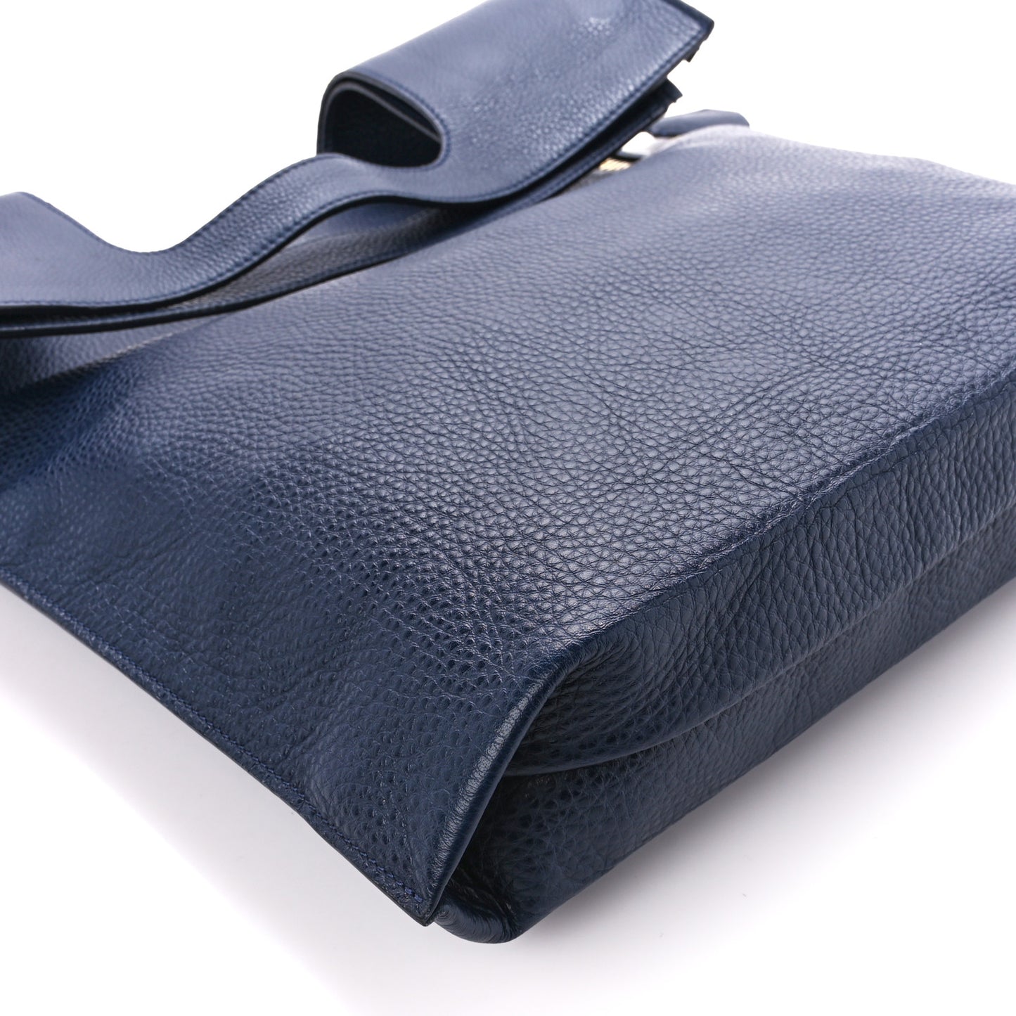 Ramskin Large Alix Padlock Zip Shoulder Bag Blue