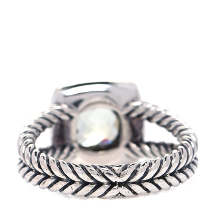 David Yurman Sterling Silver Diamond Prasiolite 7mm Petite Albion Ring 51 5.75 3 of 4