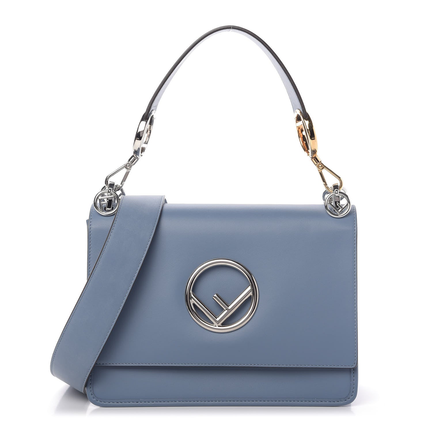 Fendi Vitello Century Opaco F is Fendi Kan I Shoulder Bag Ceruleo 1 of 9