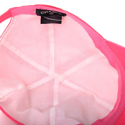 Chanel Cotton CC Cap Hat Fuchsia Orange 4 of 4