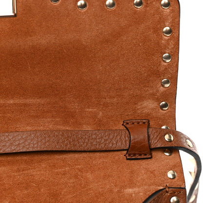 Valentino Garavani Pebbled Calfskin Medium Rockstud Flip Lock Crossbody Bag Saddle Brown 11 of 11