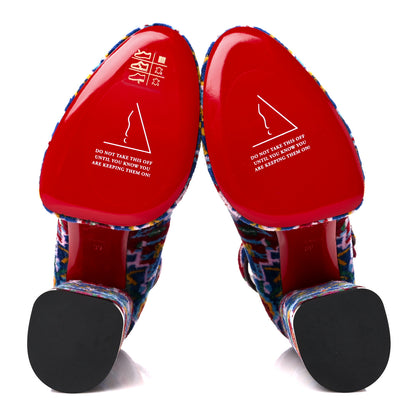 Christian Louboutin Velvet Broderie Tapis Loubi Mystery Yazefir 130mm Platform Pumps 39 Multicolor 5 of 8