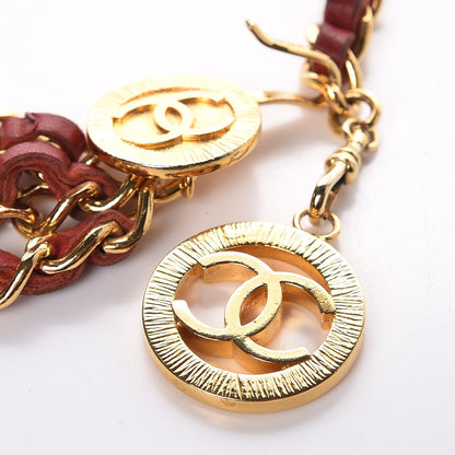 Chanel Lambskin Triple Chain Link CC Belt Gold Red 4 of 5
