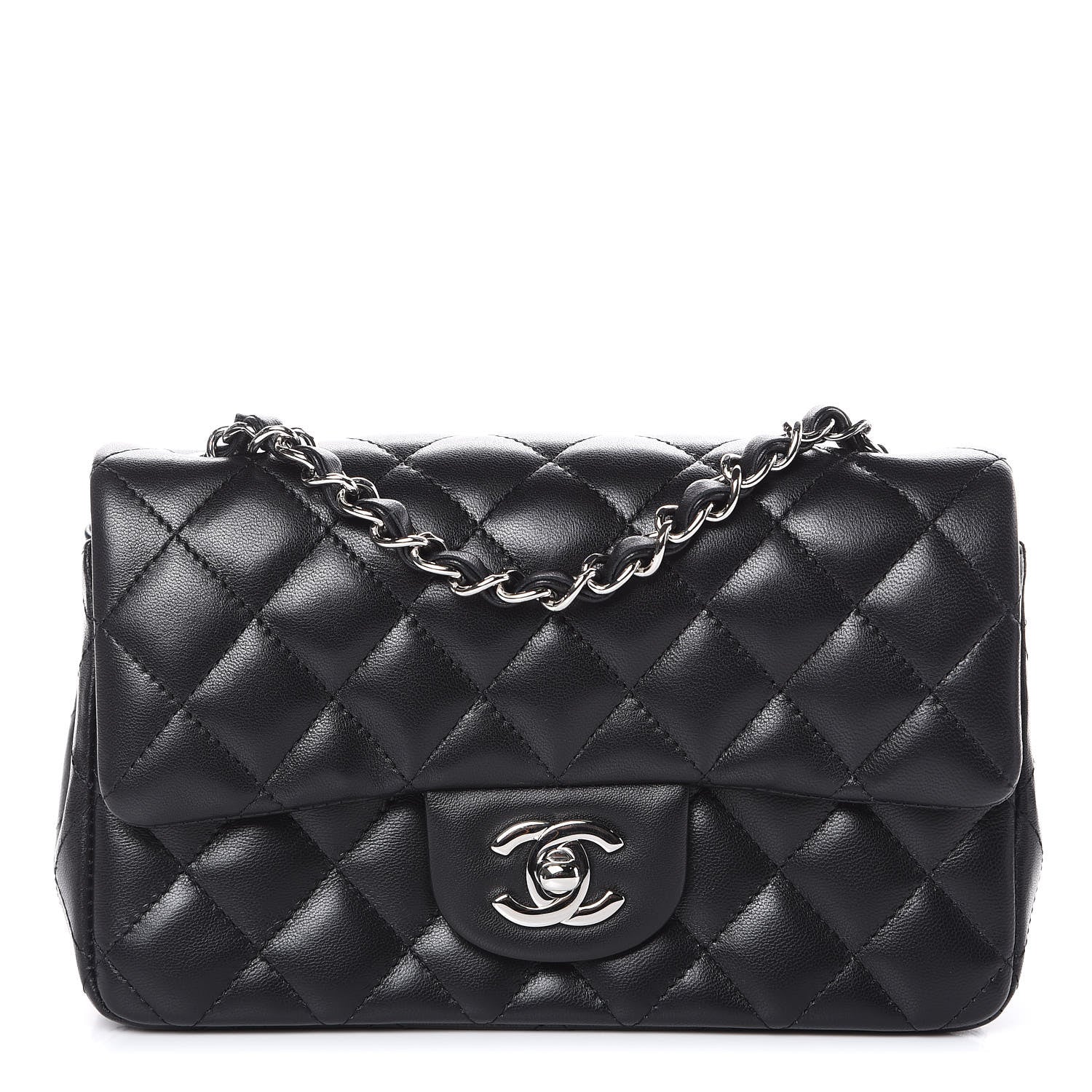 Chanel Lambskin Quilted Mini Rectangular Flap Black 1 of 10