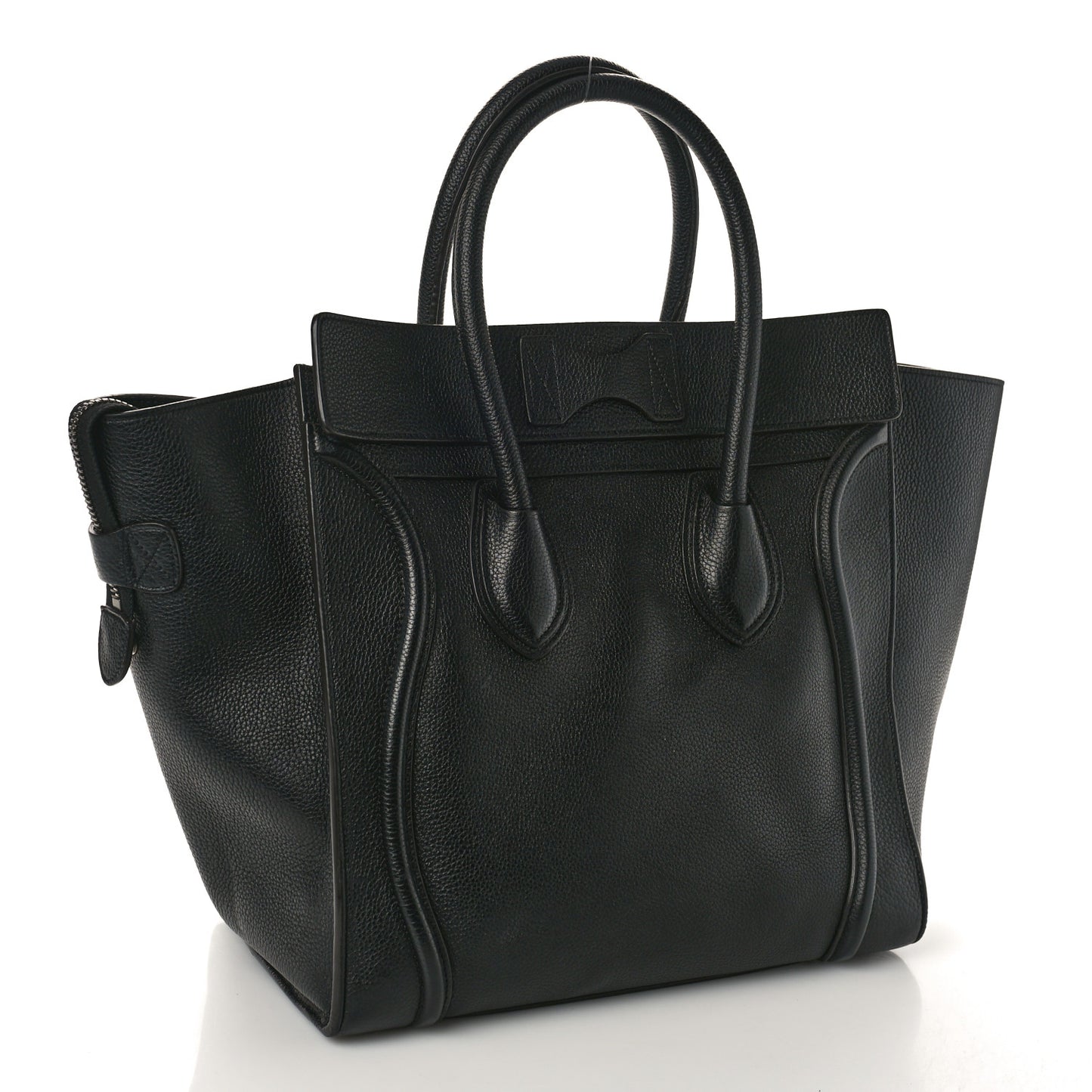Drummed Calfskin Mini Luggage Black