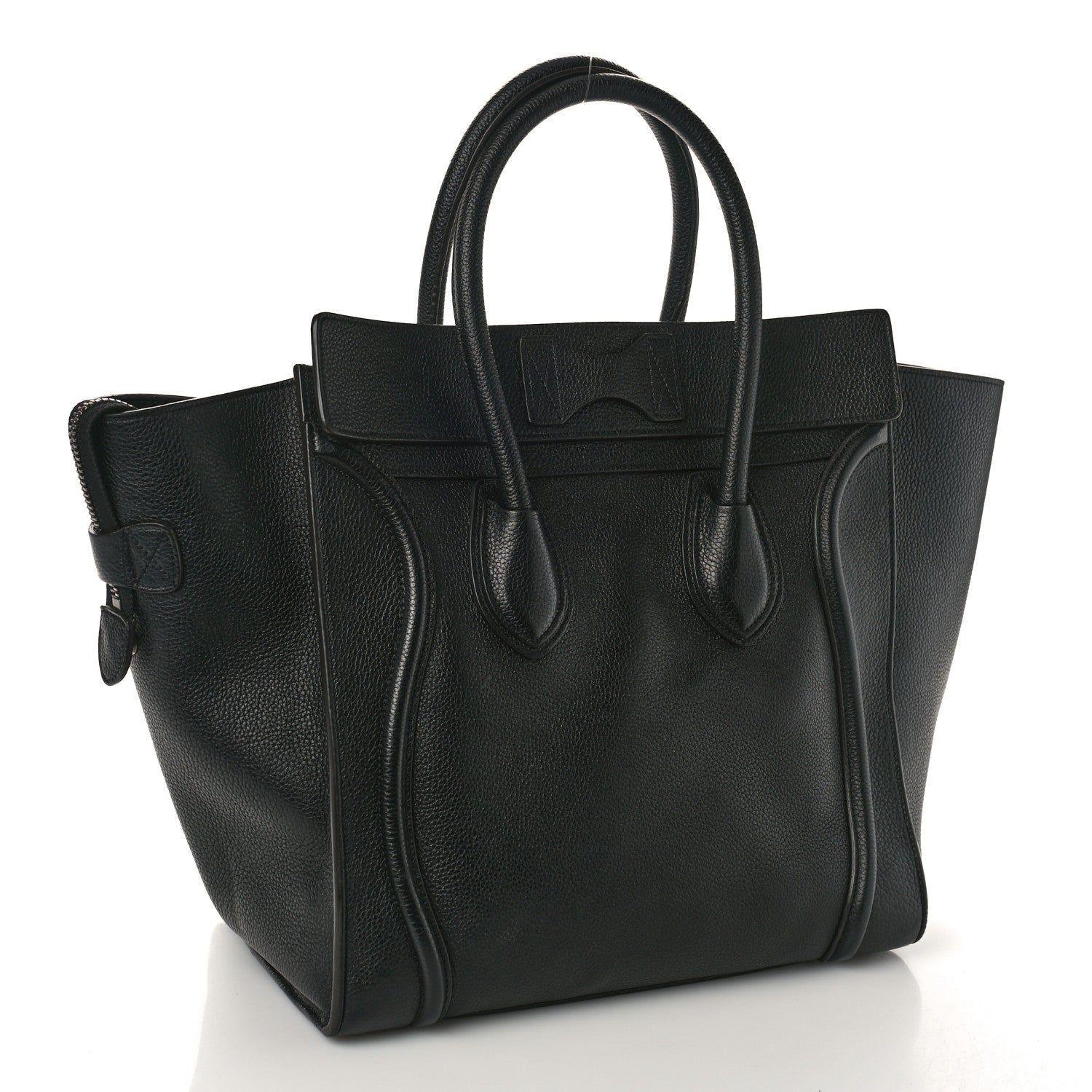 Celine Drummed Calfskin Mini Luggage Black 3 of 11