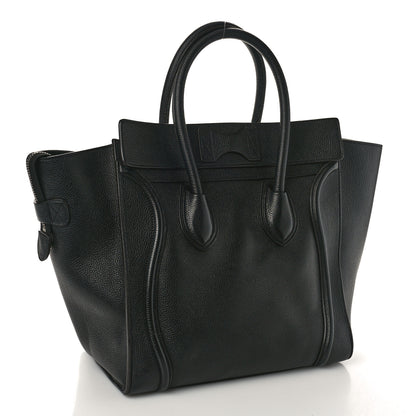 Celine Drummed Calfskin Mini Luggage Black 3 of 11